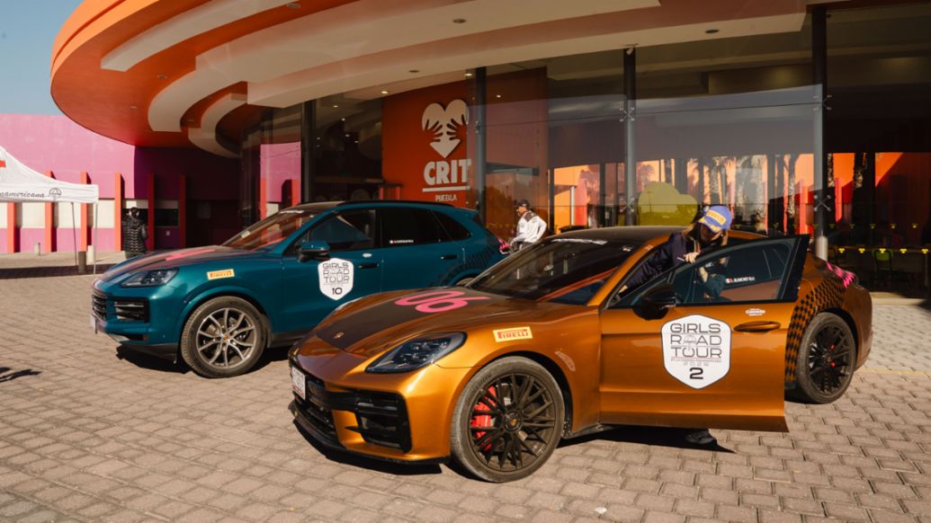 Porsche Cayenne y Porsche Panamera, Girls Road Tour, Centro de Rehabilitaci&oacute;n e Inclusi&oacute;n Infantil Telet&oacute;n, Puebla, Porsche de M&eacute;xico, 2026.
