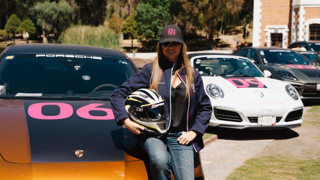Luz Blanchet, Conductora de televisi&oacute;n y participante del Girls Road Tour, Ex Hacienda de Chautla, Puebla, Porsche de M&eacute;xico, 2026.