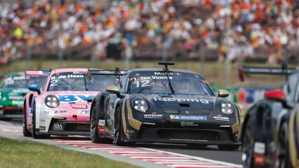Porsche 911 GT3 Cup, Schumacher CLRT (#12), Larry ten Voorde (NL), Porsche Mobil 1 Supercup, Budapest, 2024, Porsche AG