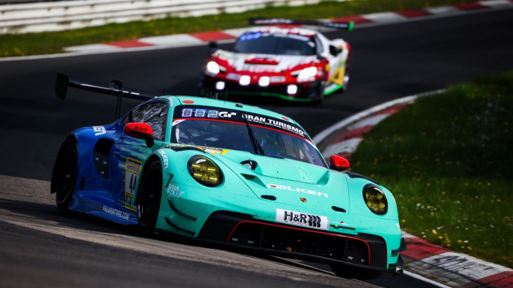 Porsche 911 GT3 R, Falken Motorsports (#44), Tim Heinemann (D), Nico Menzel (D), Martin Ragginger (A), Sven M&uuml;ller (D), 24-hour race, N&uuml;rburgring, Germany, 2024, Porsche AG