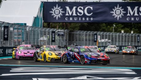 Brillan los dominicanos en la 2da carrera de la Porsche Carrera Cup North America en Miami