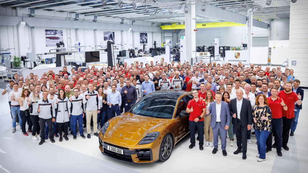 Porsche factory in Leipzig celebrates production of its two-millionth car