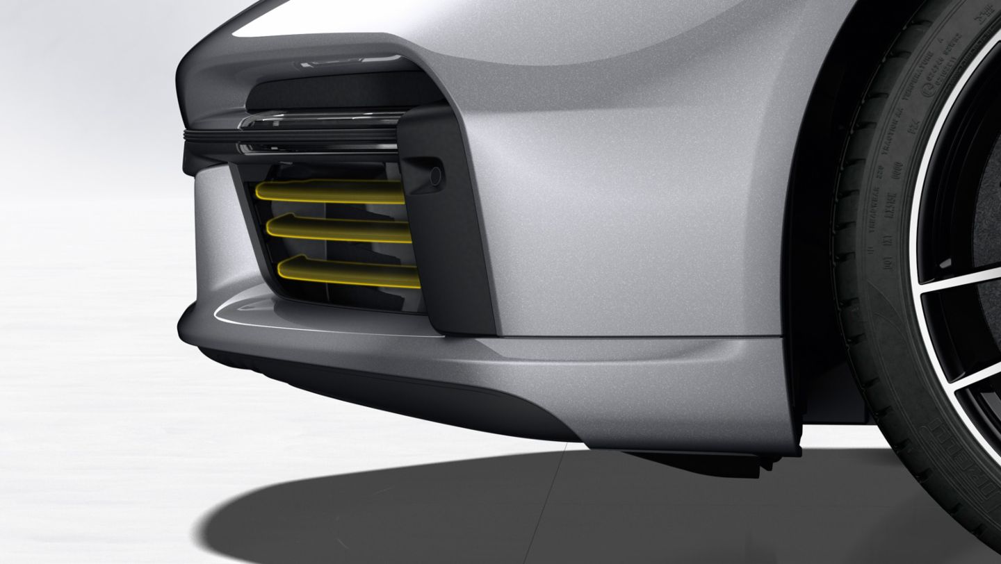 911 Turbo S, deflectores de aire de refrigeración, Porsche Active Aerodynamics (PAA), 2020, Porsche AG