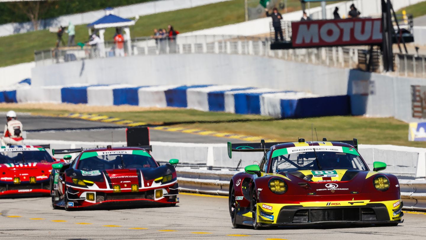 Porsche 911 GT3 R, MDK Motorsports (#86), Anders Fjordbach (DK), Kerong Li (CHN), Klaus Bachler (A), IMSA, Road Atlanta, USA, 2024, Porsche AG
