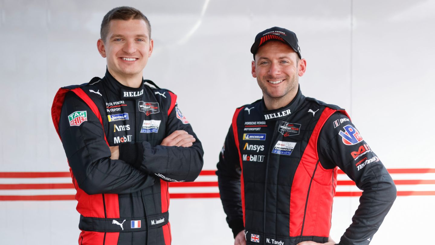 Mathieu Jaminet (F), Nick Tandy (UK), Porsche Penske Motorsport (#6) (l-r), Laguna Seca, 2024, Porsche AG