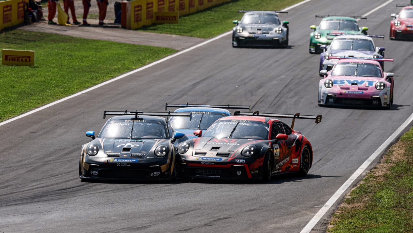 Marvin Klein (F), Schumacher CLRT (#10), Wouter Boerekamps (NL), GP Elite (#21), Risto Vukov (NMK), Ombra (#20), Porsche Mobil 1 Supercup, Monza, Rennen, 2024, Porsche AG