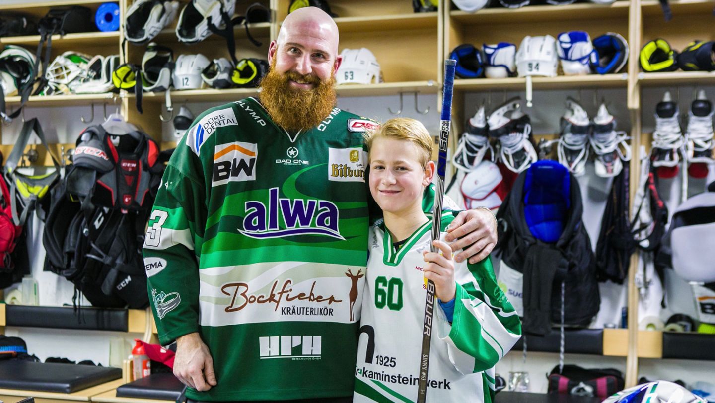 Shawn Weller, Yannick Haist, l-r, Bietigheim Steelers, Turbo for Talents, 2018, Porsche AG